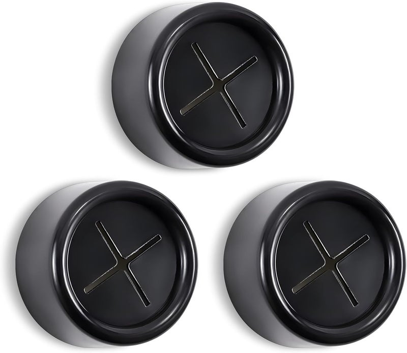 Philbinden 3 Pieces Kitchen Towel Hooks Round Adhesive Dish Towel Hook Premium Chrome Finish & Easy Installation Wall Mount Hand Towel Hook Ideal as Bathroom, Shower or Outdoor Towel Holders (Black) - Image 1